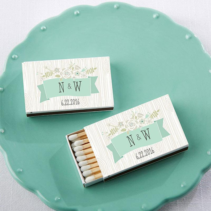Personalized White Matchboxes - Beach (Set of 50) Personalized White Matchboxes - Rustic (Set of 50) 