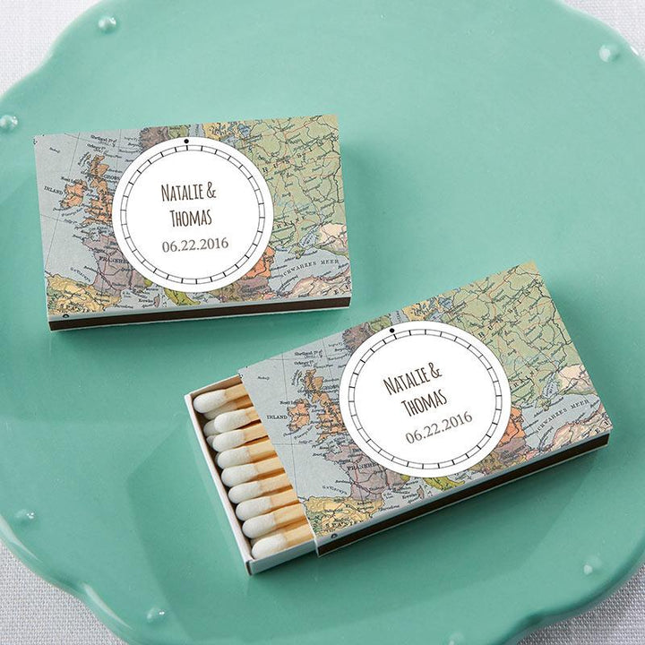 Personalized White Matchboxes - Beach (Set of 50) Personalized White Matchboxes - Travel (Set of 50) 