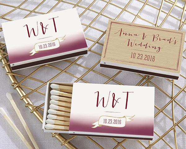 Personalized White Matchboxes - Beach (Set of 50) Personalized White Matchboxes - Vineyard (Set of 50) 