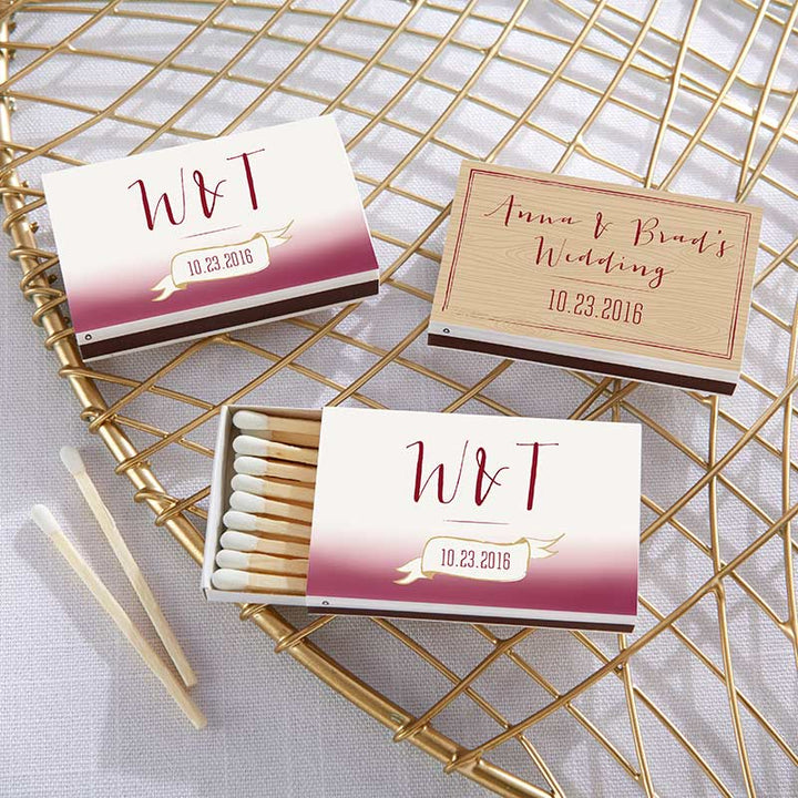Personalized White Matchboxes - Beach (Set of 50) Personalized White Matchboxes - Vineyard (Set of 50) 