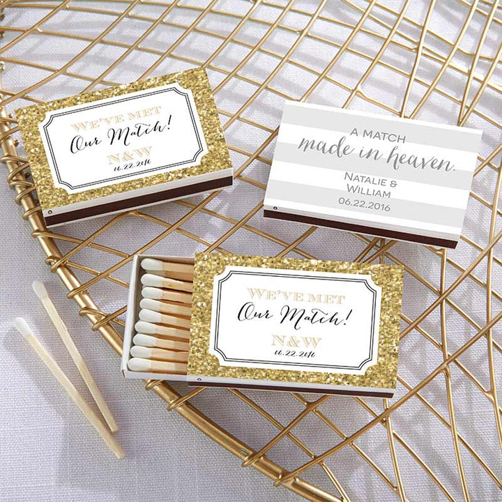 Personalized White Matchboxes - Beach (Set of 50) Personalized White Matchboxes - Wedding Day Designs (Set of 50) 