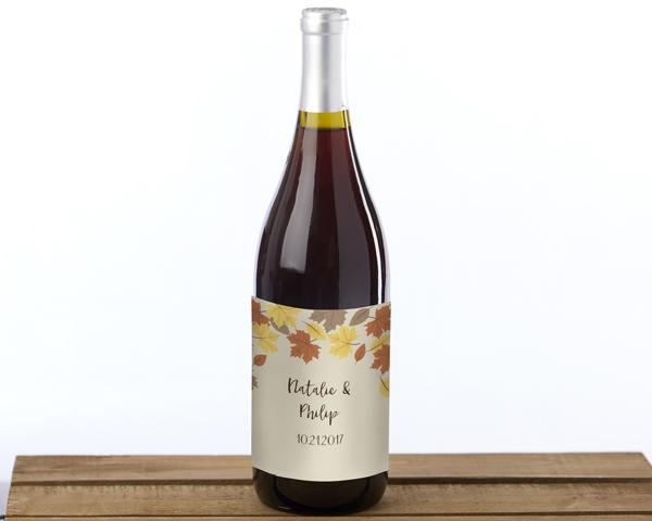 Personalized Wine Bottle Labels - Fall Personalized Wine Bottle Labels - Fall Leaves 