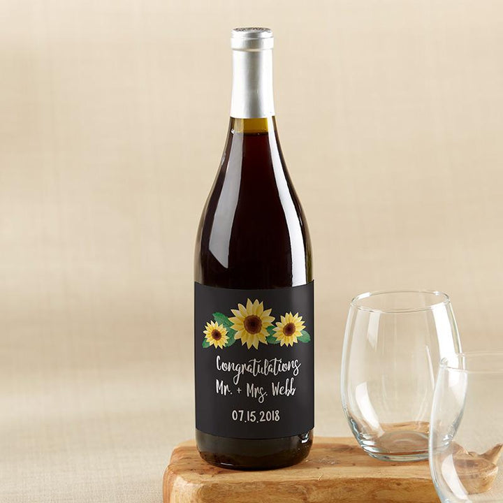 Personalized Wine Bottle Labels Personalized Wine Bottle Labels - Sunflower 
