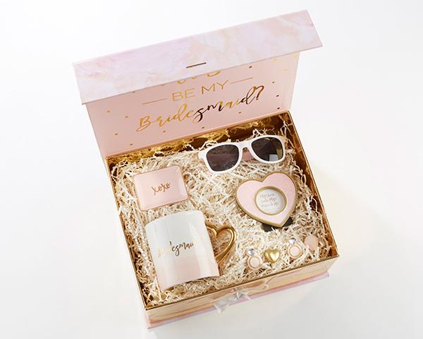 Pink and Gold Will You Be My Bridesmaid Kit 