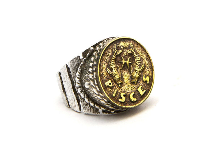 Pisces Sign Astrology Zodiac Ring 