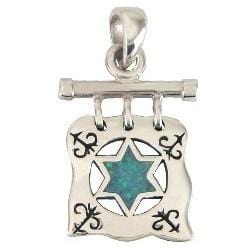 Plaque Opal Jewish Star Necklace 18 inches Chain (45 cm) No Thanks 