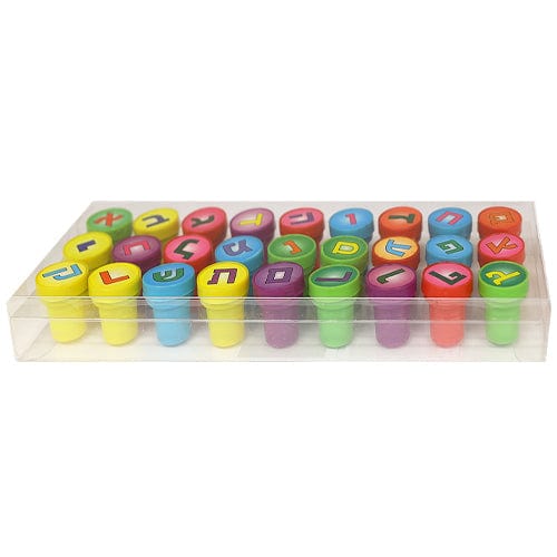 Plastic 27 Pcs. Aleph- Bet Stamps 3 Cm Jewish Toys, Kids Toys 