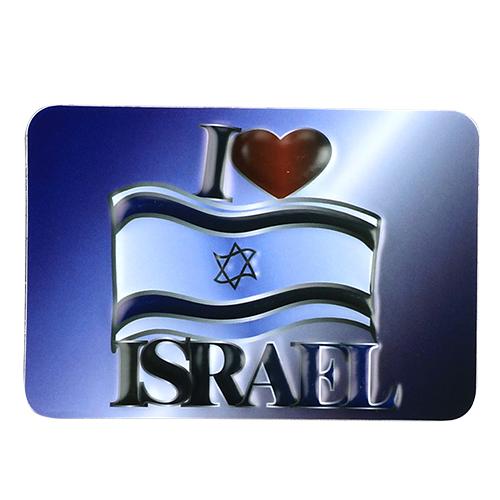 Plastic Bold Magnet 8x6 Cm- I Love Israel 5153 