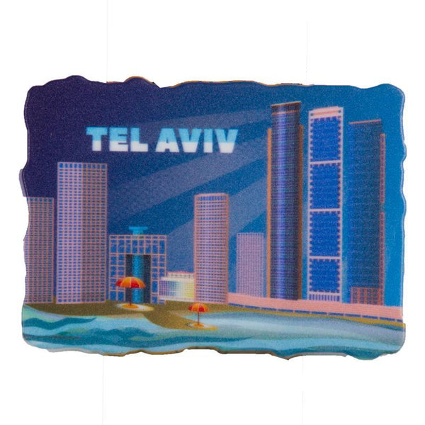 Plastic Colorful Magnet 8*5.5 Cm- English, Tel Aviv 5153 
