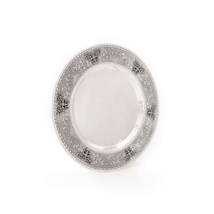Plate with 6 intricate engravings L Kiddush Plates 