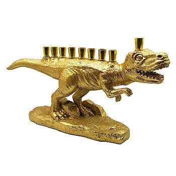 Polyresin Dinosaur Menorah - Gold 