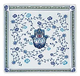 Porcelain Matzah Plate Oriental Design by Jessica Sporn 