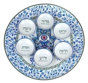 Porcelain Seder Plate Oriental Design by Jessica Sporn 