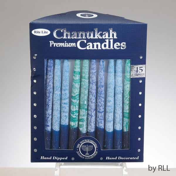 Prem.chan.cndls,hand Craft,frost Shades Of Blue, 45/gift Box Chanuka 