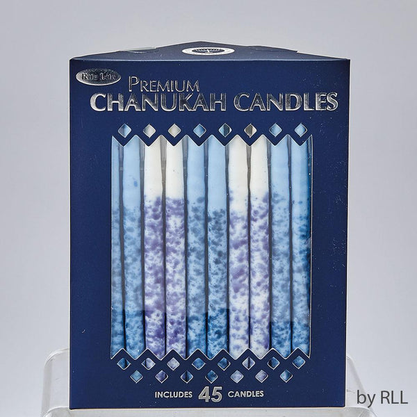 Premium Chan Candles,hand Crafted, Blue/white, 45/gift Box Chanuka 