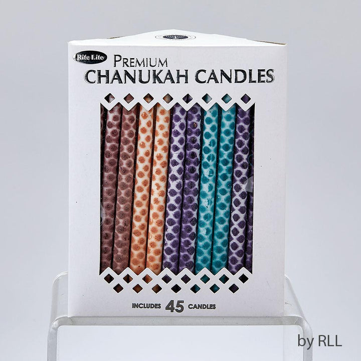 Premium Chanukah Candles, Hand Crafted, Multicolor, 45/gift Box Chanuka 