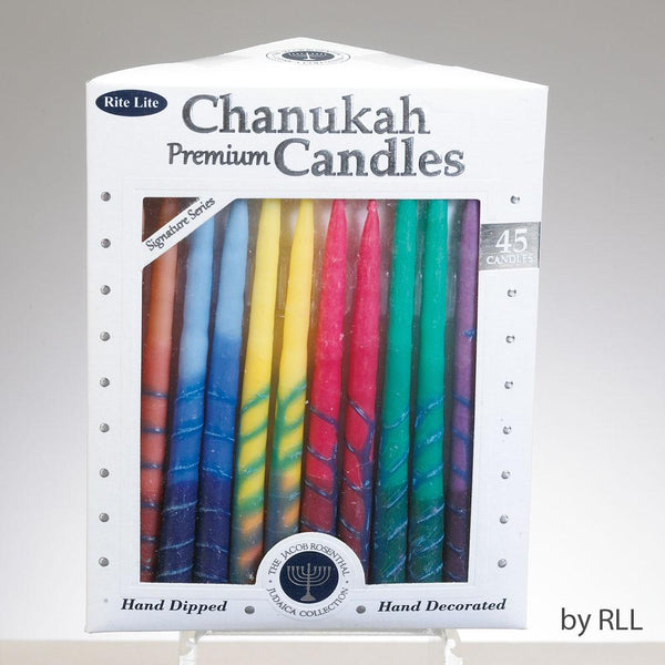 Premium Chanukah Candles,hand Crafted, Rainbow, 45/gift Box Chanuka 