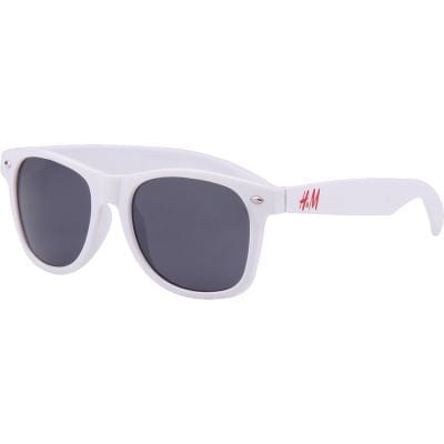 Promotional Sunglasses Personalize Side Arm Logo White 
