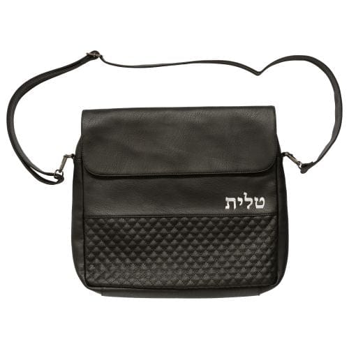 Pu Fabric Talit 40*36 Cm With Handle- Black Tallit and Tefillin Bags 