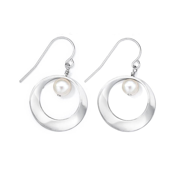 Pure Mini Mobius with Pearl Earrings 