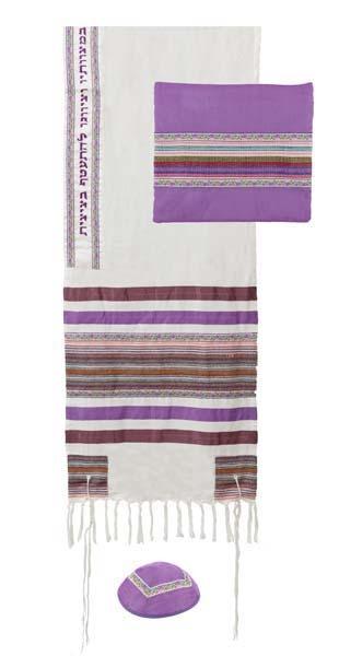 Purples Stripes Tallit Set 