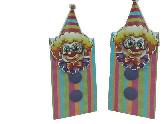 Colorful Striped Craft Bag with Clown Closure-0