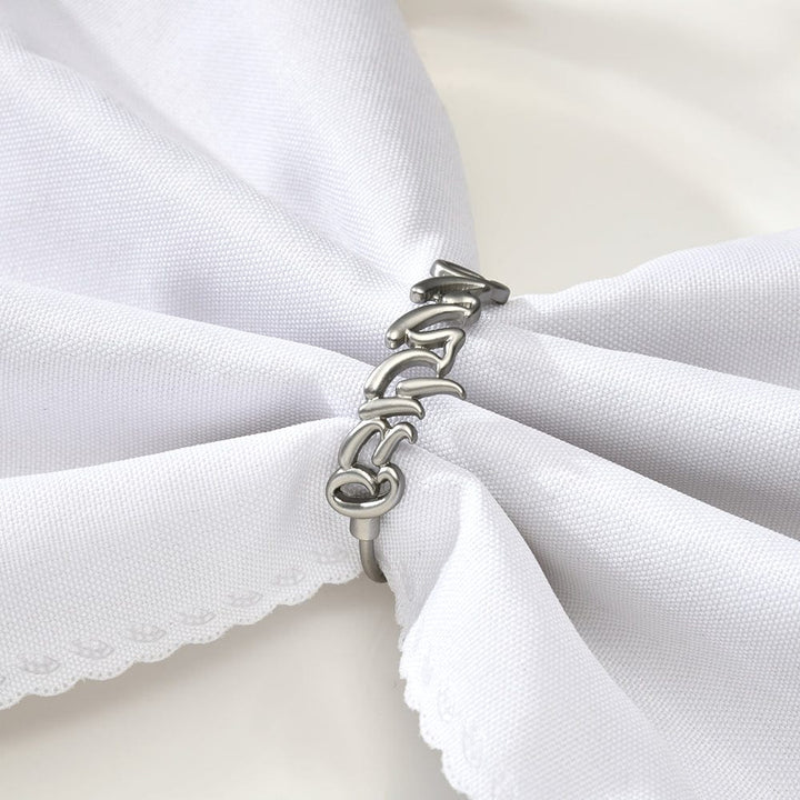 Silver Shabbos Kodesh Napkin Rings Set of 4-0