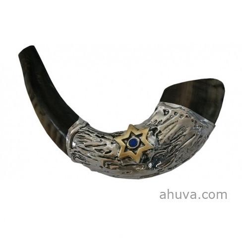 Ram's Horn Israel Shofar Sterling Silver Jewish Emblems 3 