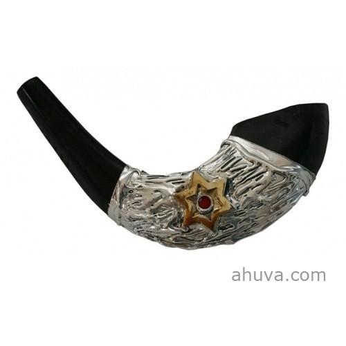 Ram's Horn Israel Shofar Sterling Silver Jewish Emblems 5 
