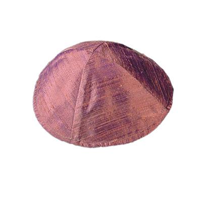 Raw Silk Kippah - Pink 