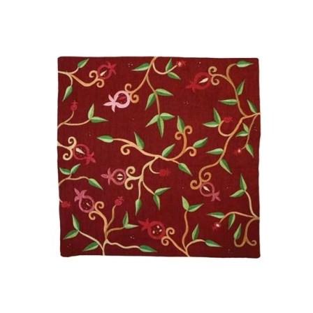 Red Embroidered Pillow Cover 