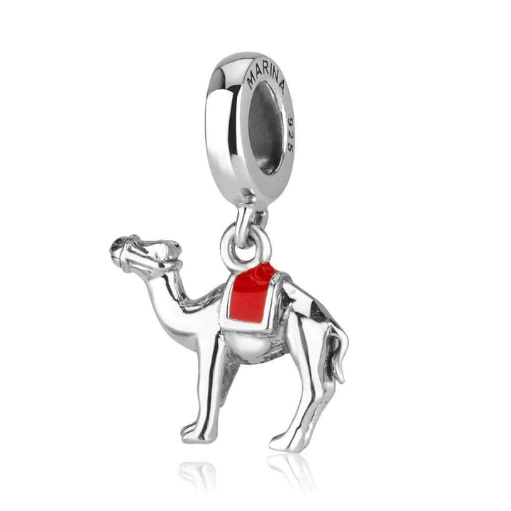 Red Enamel Camel Shape Pendant Charm Silver Israel Jewish Jewelry Holy Land New Jewish Jewelry 