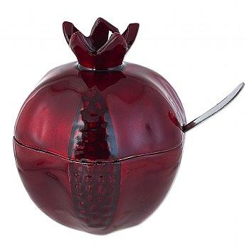 Red Pomegranate Honey Pot 