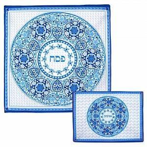 Renaissance Passover 3 Sectional Matzah Cover Afikomen Bag Set. 75 Silk 
