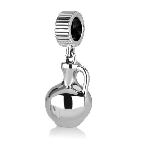 Replica of juglet hanging charm crafted from 925 sterling silver Jewish Jewelry 