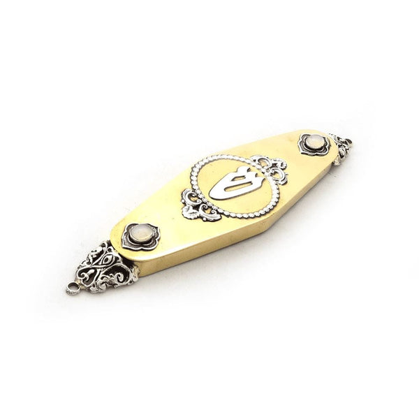 Rhombus Mezuzah gold plate Sterling Silver 