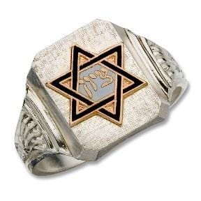Ring Of Zion In White & Yellow Gold 9 Kt Gold 