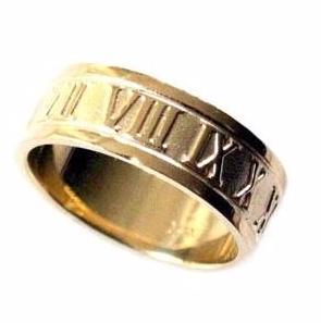 Roman Numeral Timeless Gold Ring 