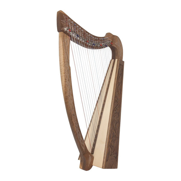 Roosebeck Heather Harp 22-String Chelby Levers, Walnut Thistle Celtic Style Harp 