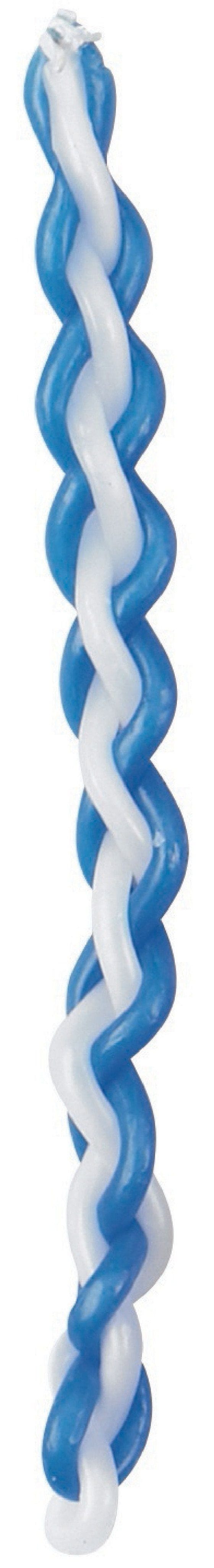 Round Blue And White Havdalah Candle. 