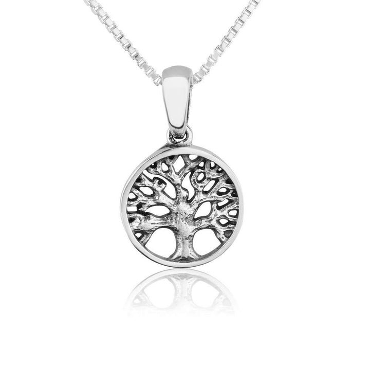 Round Cutout Tree Life Silver Pendant Torah Garden Eden Jewelry Holy Land Gift Jewish Jewelry 