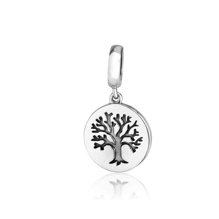Round Pendant Charm Tree Life Torah Engraved Sterling Silver Garden Eden Jewelry Jewish Jewelry 