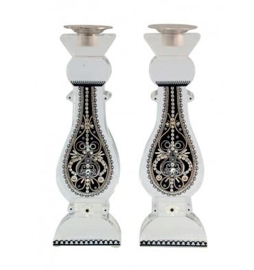 Royal Crystal Shabbat Candlestick Collection Large Crystal 