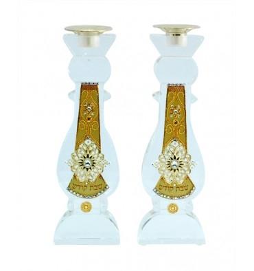 Royal Crystal Shabbat Candlestick Collection Star of 