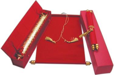 Royal Velvet Scroll Invitations in Colors. Case & Box Set 12 x 8.5" Red 