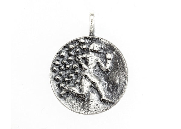 Running Man Freedom Medallion Necklace Pendant 