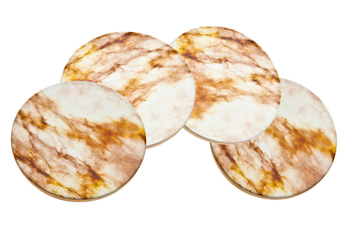 S/4 Tan Marble Coasters S/4 TAN MARBLE COASTERS 