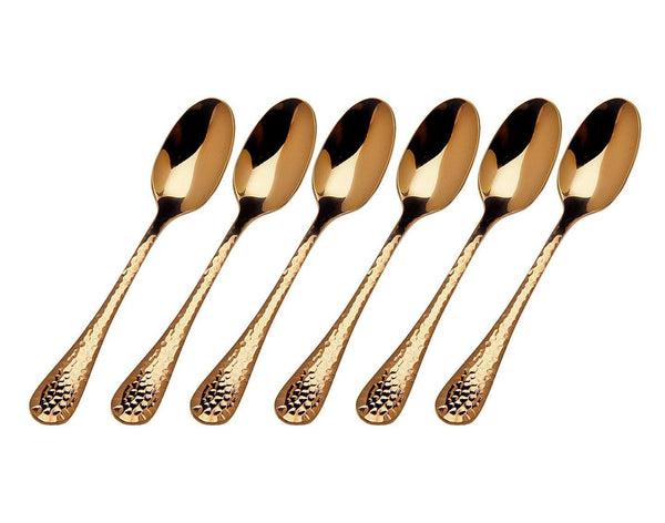 S/6 Copper Hammrd Dessrt Spoon 