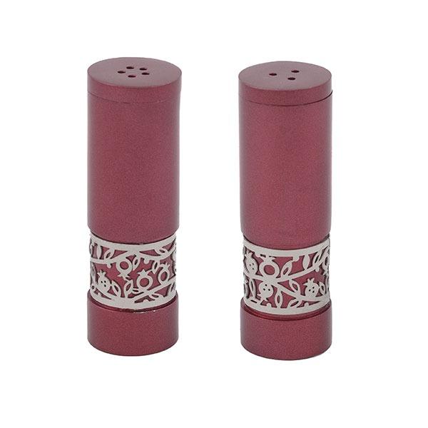 Salt & Pepper Shakers + Metal Cutout - Maroon 