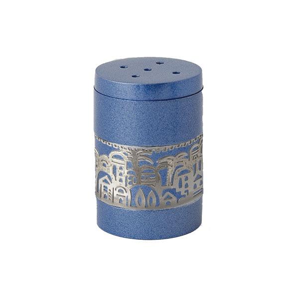 Salt Shaker + Metal Cutout Jerusalem - Blue 